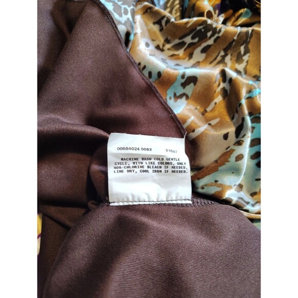 Y2K Abstract Print Dress Womens Size S Empire Waist Spaghetti Strap Retro - Picture 4 of 8